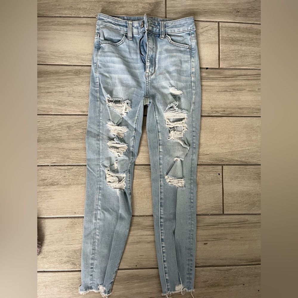 American Eagle light wash jeggings size 00 x-short